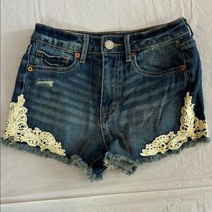 Aeropostale Denim Shorts with Lace Trim